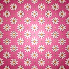 Pink and White Daisy Pattern.