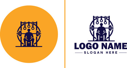 CrossFit Gym icon Functional fitness center HIIT gym Cross-training facility flat logo sign symbol editable vector