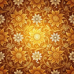 Golden Floral Pattern.