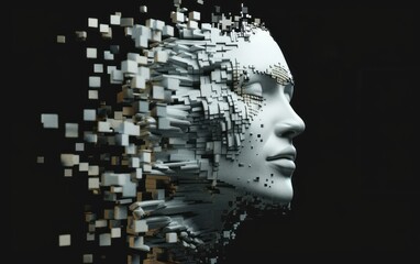 Digital Disintegration: A Pixelated Portrait