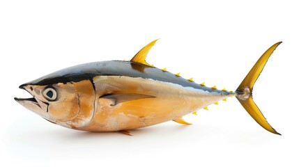 Obraz premium yellow fin tuna isolated on white background