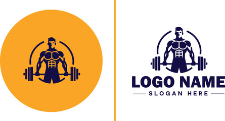 CrossFit Gym icon Functional fitness center HIIT gym Cross-training facility flat logo sign symbol editable vector