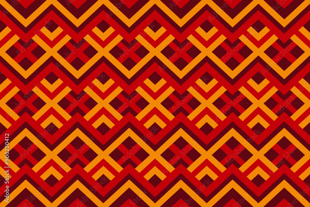 Poster seamless vector zigzag pattern in red and orange colors