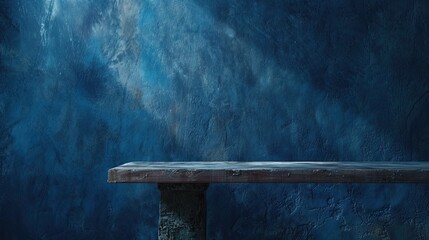 Table blue texture background. Generative AI