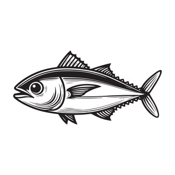 recommend clip art: Line art of tuna fish cartoon vector