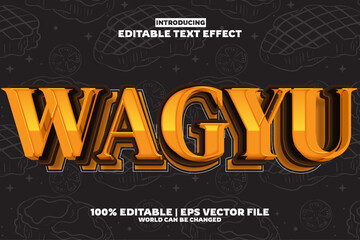 Wagyu editable text effect in new modern trend style