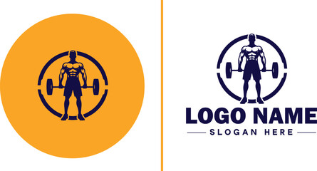 CrossFit Gym icon Functional fitness center HIIT gym Cross-training facility flat logo sign symbol editable vector