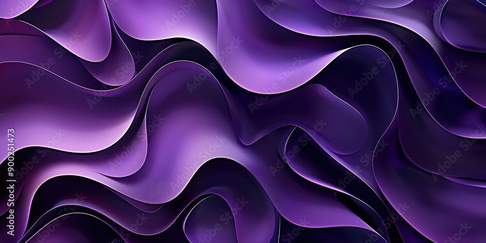 Aufkleber abstract wavy purple and black layered textures creating a dynamic, flowing visual aesthetic suitabl
