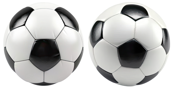 Classic Black And White Soccer Ball On White or Transparent Background