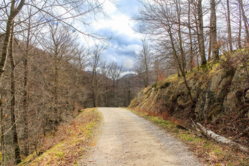Circular route of the Irabia reservoir in the Irati forest. Navarra, Spain.