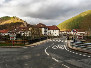View of the Pyrenean town of Ochagavia. Navarre, Spain.