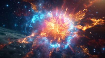 Naklejka premium a supernova explosion in space