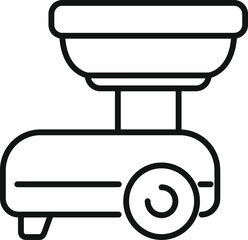 Outline icon of an electric pet feeder, a helpful device for busy pet owners