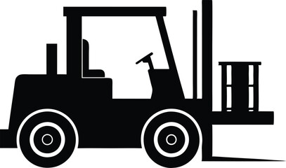 Forklift black silhouette vector illustration design
