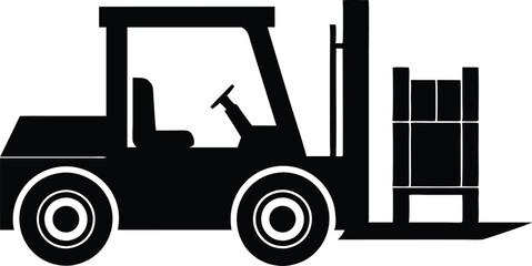 Forklift black silhouette vector illustration design