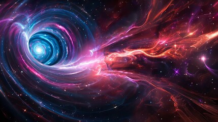 Obraz premium A black hole in the center of a black hole surrounded by stars
