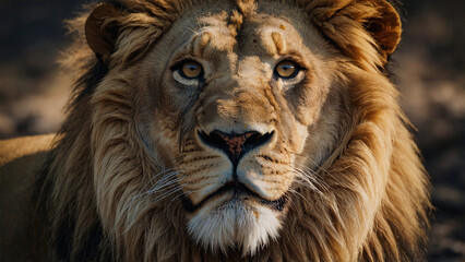 Naklejka premium Close-up portrait of a lion