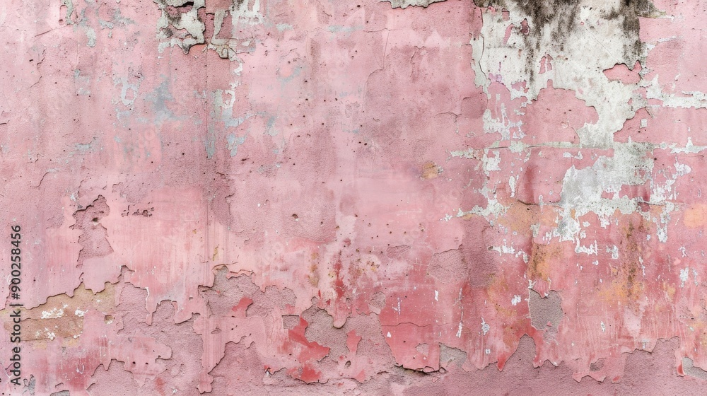 Poster old pink cement wall texture background