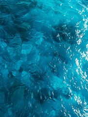 A view of the ocean from above of the water