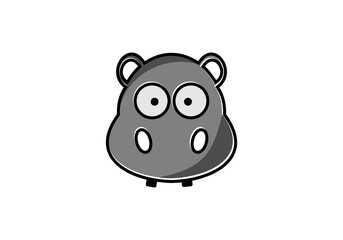 Hippopotamus Logo Vector Design.