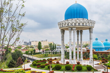 monument Patriots Memorial and Museum of Victims of Political Repression in spring in Tashkent in...