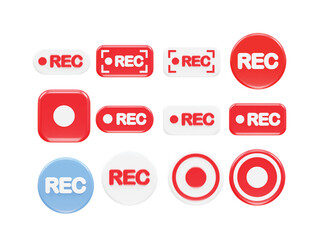 Record icon illustration vector 3d rendering icon set