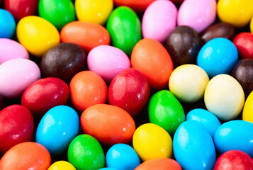 Mix of colorful candies . Multicolored unhealthy background. Sweet dessert