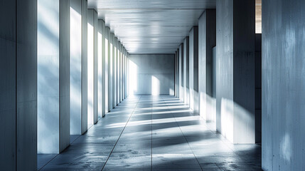 Fototapeta premium Futuristic Corridor: Illuminated by the Dance of Light and Shadow