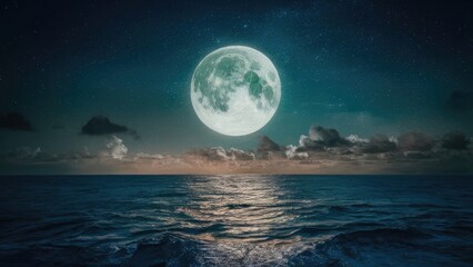 Star-filled Night over Waves