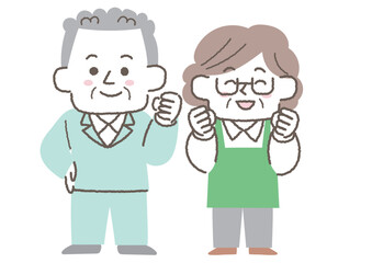 年をとっても仕事を頑張るシニアのイラスト
