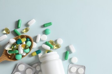 Pills on a colored background