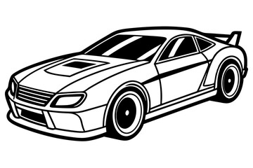 Obraz premium Silhouette racing car vector, old racing car vector graphic 