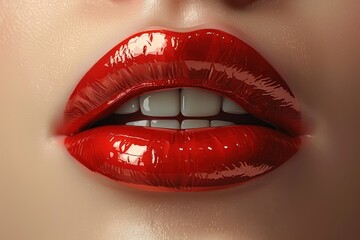 Obraz premium isolate glowing red woman lips