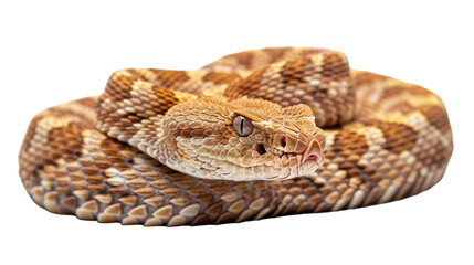 Obraz premium Desert Snake Coiled on Sand at Sunset in the Arizona Desert During Early Spring
