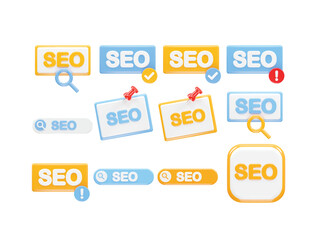 Seo icon illustration 3d rendering vector