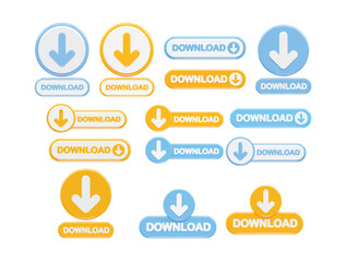 Download icon 3d rendering vector illustration