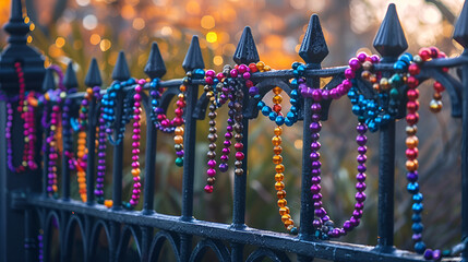 Colorful Mardi Gras beads