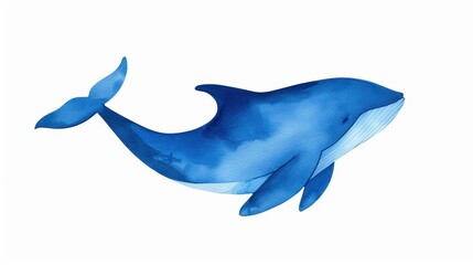Obraz premium A charming handdrawn beluga whale depicted in soft watercolor, perfect for ocean lovers and marine life enthusiasts.