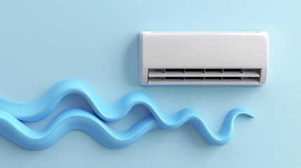 Experience the chill with this realistic 3D vector illustration of an air conditioner, perfect for climate control at home or work.