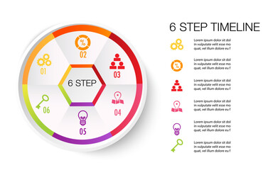 Infographic template for business 6 Steps processes for Business concept	
