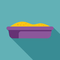 Purple sandbox full of sand, perfect for children playing in kindergarten or at home