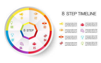 Infographic template for business 8 Steps processes for Business concept	
