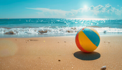 Obraz premium Beach Ball on a Sunny Day