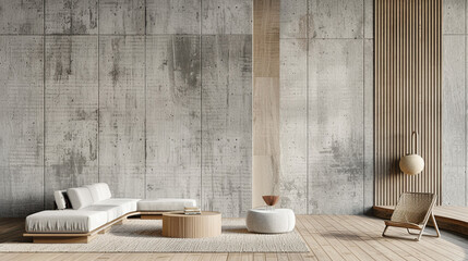 Urban Fusion: Concrete and Wood Interplay