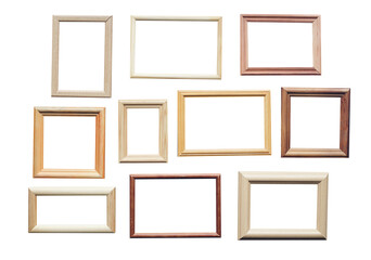 vintage frames on white background, png