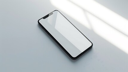Modern Smartphone with Minimalist Design. Screen and Background White
