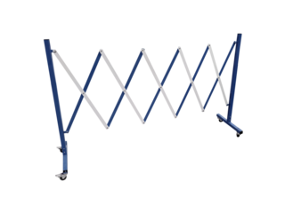 Photo of folding steel barrier isolated on transparent background png file.