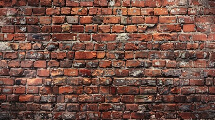 Fototapeta premium Vintage Wide Red Brick Wall Texture with Copy Space