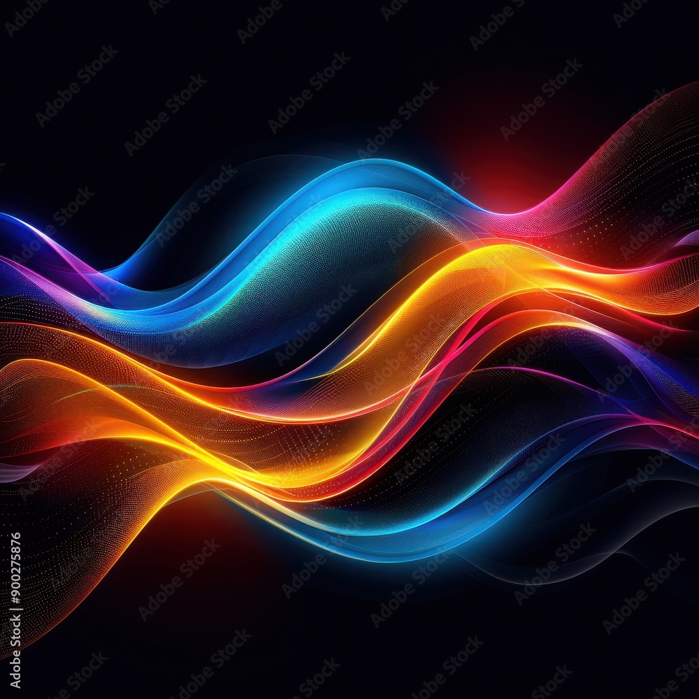 Poster vibrant waves of color flow harmoniously, creating a sense of movement and energy in this stunning a