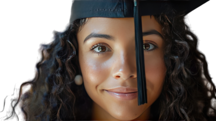 Recent Graduate Celebrating Achievement With Cap and Beautiful Smile in a Bright Setting